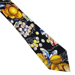 Nicole Miller Sports Balls‎ Necktie Novelty Silk Tie Designer Menswear Football